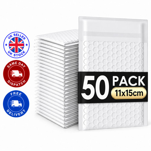 50x white poly bubble - 50x,