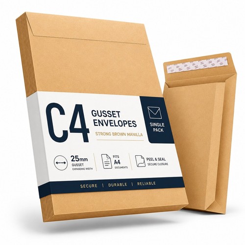 25mm gusset envelopes - c4,