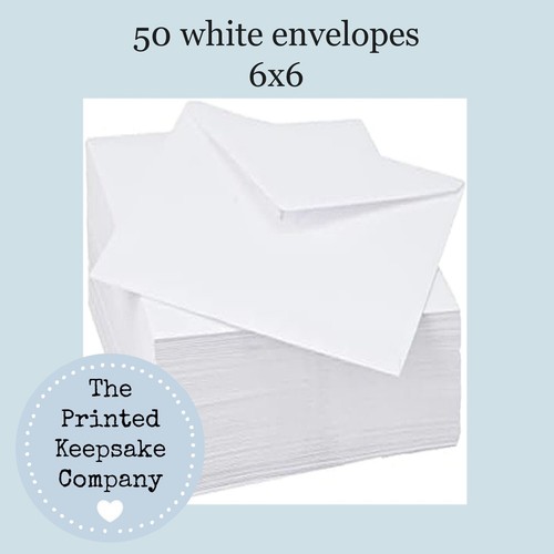 500 plain white envelopes 6x6 - white,